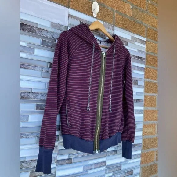 NSF Stripes Print Zip Up Jacketsmall